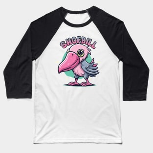 Cute Shoebill Aesthetic Design Baseball T-Shirt